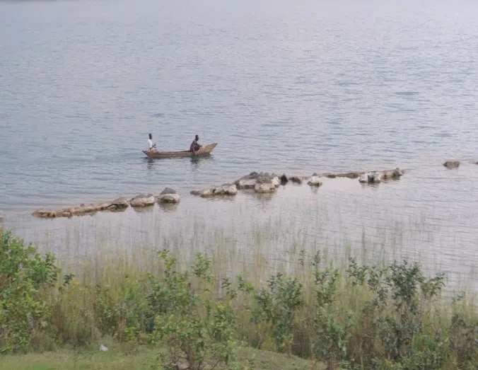 A kayak in the river in rwanda